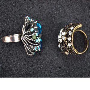 Jewelry rings fantasy vintage Victorian Art fashion rings gorgeous fantasy 2 pcs
